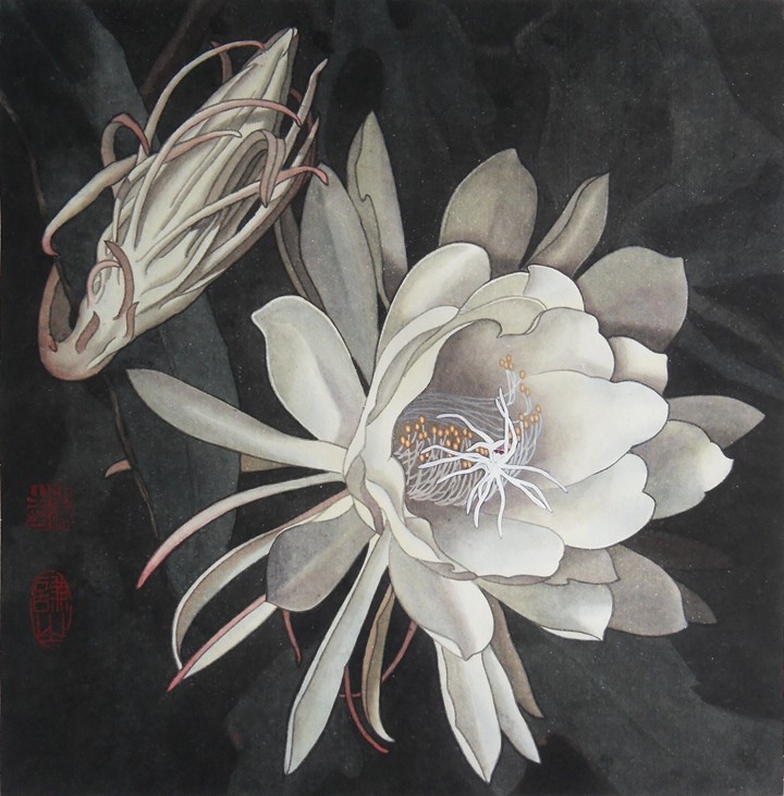 工笔《昙花》创作过程与解析